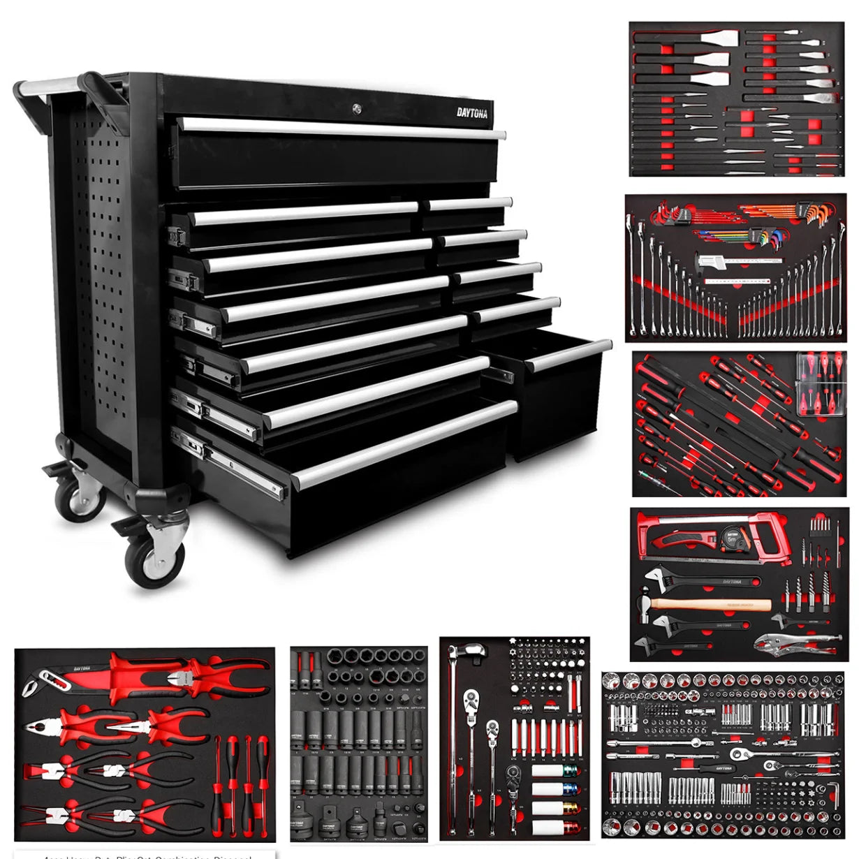 Daytona D655PS – 655-delige mechanische gereedschapsset met 12 laden