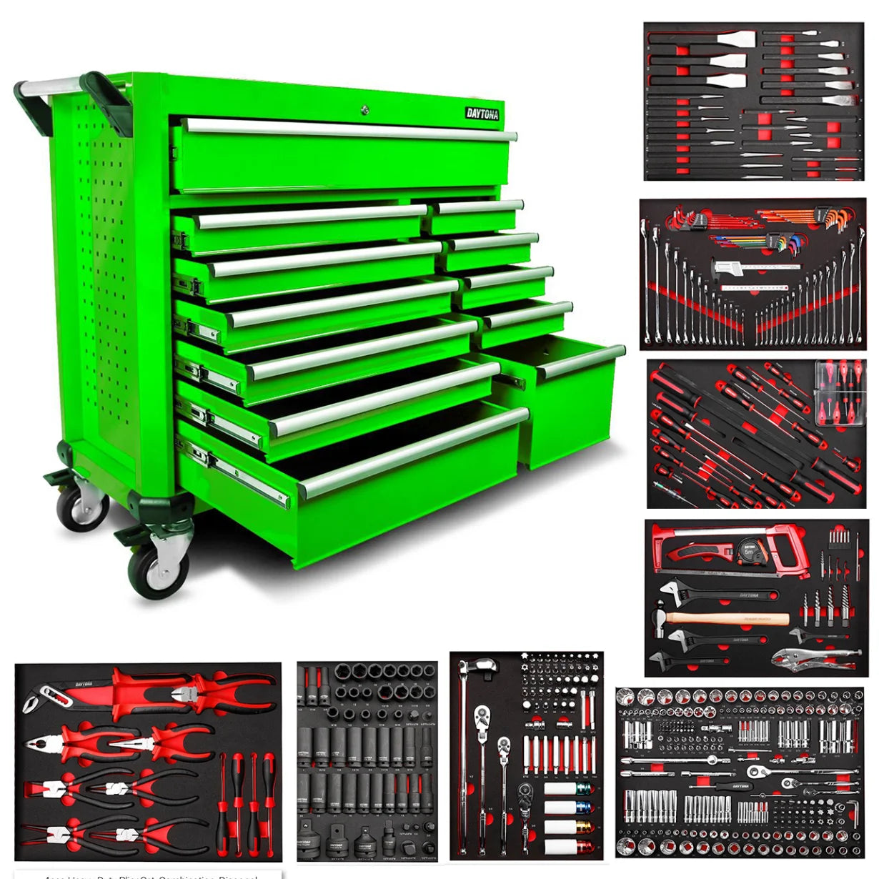 Daytona D655PS – 655-delige mechanische gereedschapsset met 12 laden